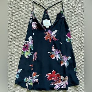 Anthropologie l Halter Floral Tank Top Small